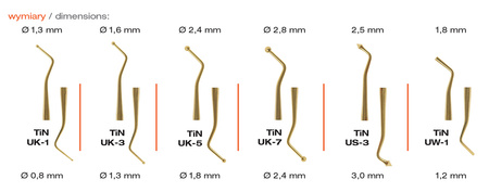 Upychadło TiN z powłoką azotku tytanu standardowy uchwyt prod. Pol-Intech UK-1 *