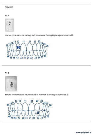 Korony celuloidowe przezroczyste do zębów przednich (op. 64 szt.) (1.910)