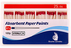 Absorbent paper points Sure-Endo Greater Taper 0.04 - 4% | 0.06 - 6% | (100 pcs box) 25/06