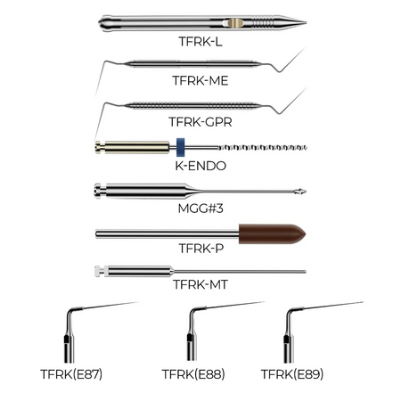 Zestaw do usuwania załamanych narzędzi - Terauchi File Retrieval Kit TFRK - Woodpecker (typ EMS)