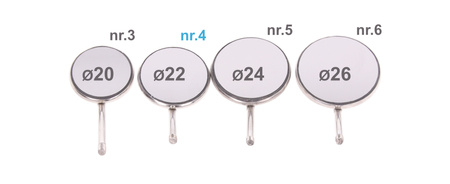 Mouth mirrors plain rhodium front surface size 4 (22mm) - 12 pcs box