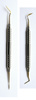 Set of 2 serrated peritomes in hollow curved handle - PolyDent, type PA + type PP